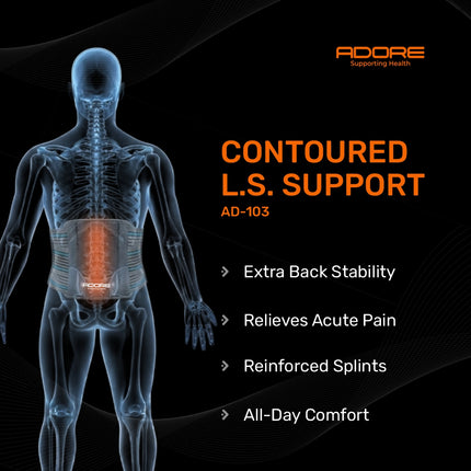 Adore Contoured Lumbo-Sacral Support for Herniated Disc & Lumbar Spine Recovery | AD-103