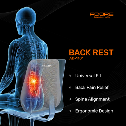 Adore Back Rest Cushion for Lower Back Pain, Poor Posture & Pregnancy Discomfort | AD-1101