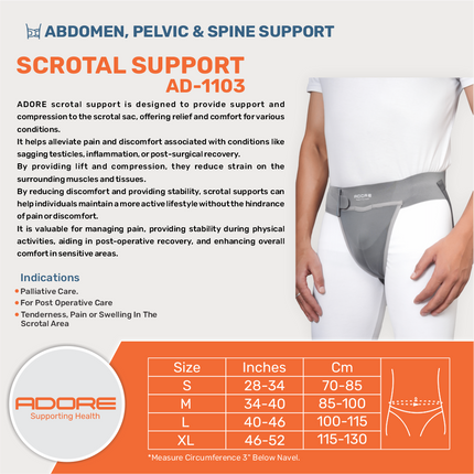 Adore Scrotal Support for Post-Operative Care & Scrotal Pain Relief | AD-1103