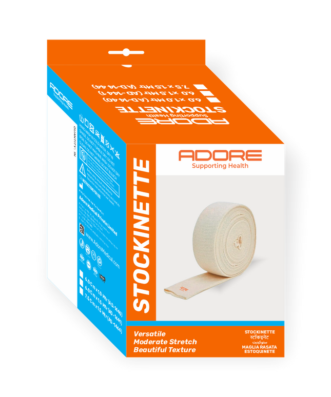 Adore Stockinette Fabric Bandage for Orthopaedic Cast Protection & Skin Care | AD-1437–1450