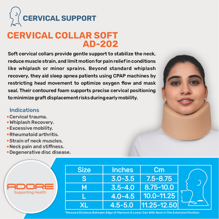 Adore Soft Cervical Collar for Neck Pain, Whiplash & Cervical Trauma | AD-202