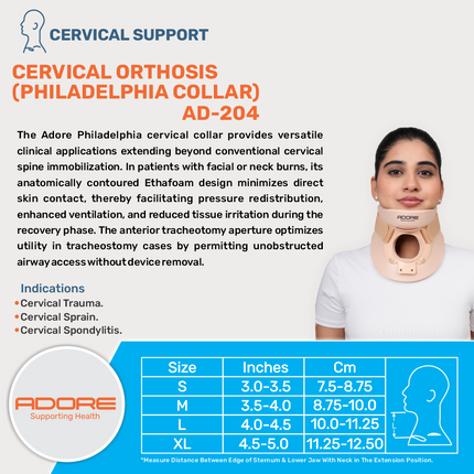 Adore Philadelphia Collar for Cervical Trauma, Sprain & Spondylitis | AD-204