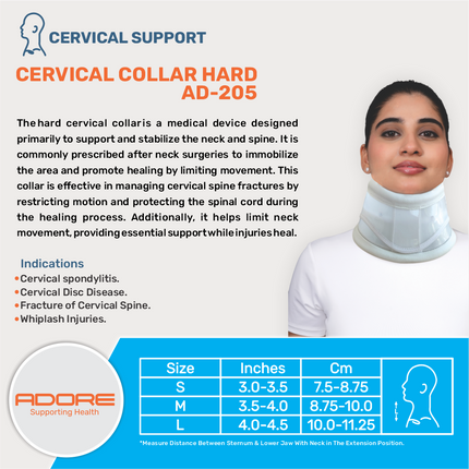 Adore Hard Cervical Collar for Cervical Fracture, Spondylitis & Whiplash | AD-205