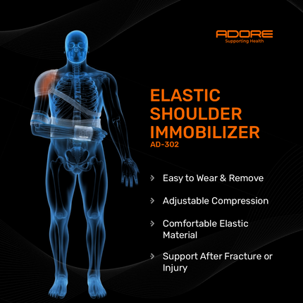 Adore Elastic Shoulder Immobilizer for Dislocation, Post-Surgery & Shoulder Sprain | AD-302