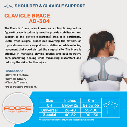 Adore Clavicle Brace for Clavicle Fracture, Strain & Posture Correction | AD-304