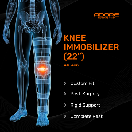 Adore Knee Immobilizer 22 Inch for Maximum Knee Stabilisation & Complex Fractures | AD-408