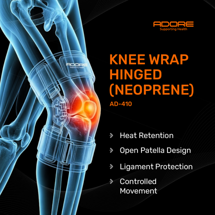 Adore Neoprene Hinged Knee Wrap for Osteoarthritis, Ligament Instability & Knee Sprain | AD-410
