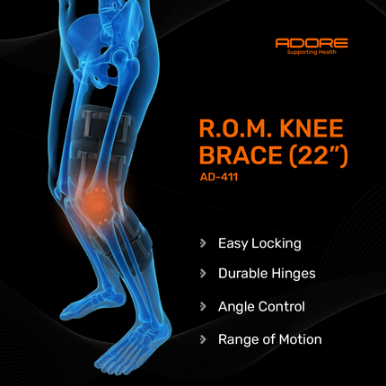 Adore R.O.M. Knee Brace for Knee Replacement, Ligament Instability & Osteoarthritis | AD-411