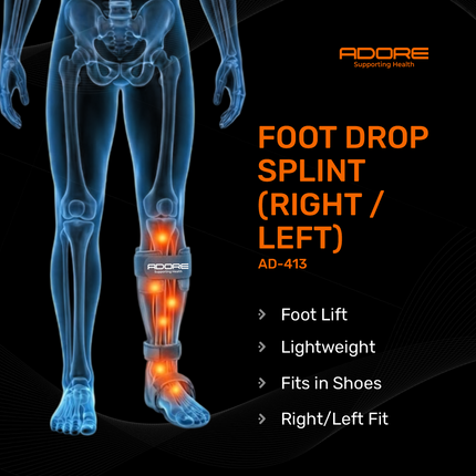 Adore Foot Drop Splint for Stroke, Spinal Cord Injury, Cerebral Palsy & Plantar Fasciitis | AD-413