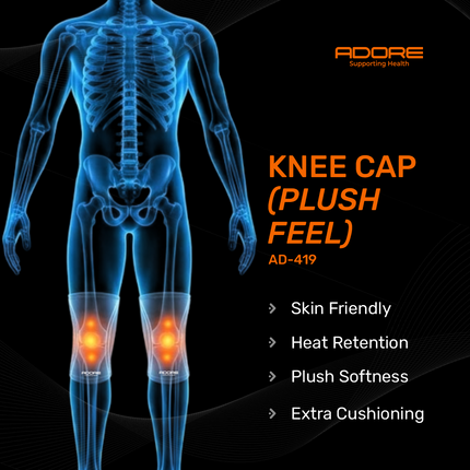 Adore Knee Cap Plush Feel for Patellar Maltracking, Knee Instability & Sports Support | AD-419