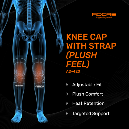 Adore Knee Cap With Strap (Plush Feel) for Patellar Tendonitis & Jumper's Knee | AD-420