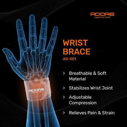 Adore Wrist Brace for Wrist Sprains, Osteoarthritis & Sports Protection | AD-501