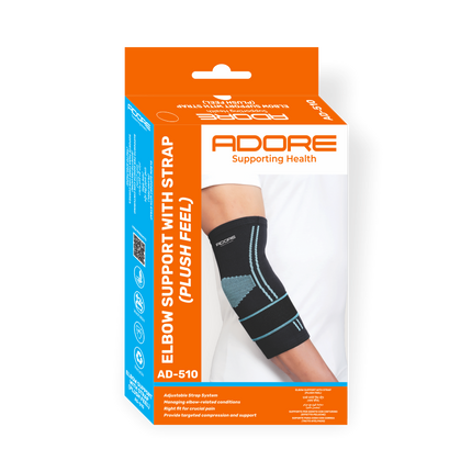 Adore Elbow Support with Strap (Plush Feel) for Tennis Elbow & Golfer's Elbow | AD-510