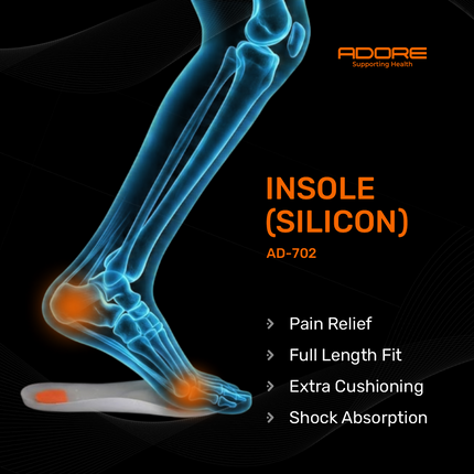 Adore Medical Grade Silicone Insole for Achilles Tendonitis, Heel Pain & Heel Spurs | AD-702