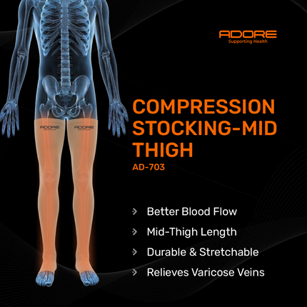 Adore Compression Stocking Mid Thigh for Varicose Veins, Swollen Legs & Venous Conditions | AD-703