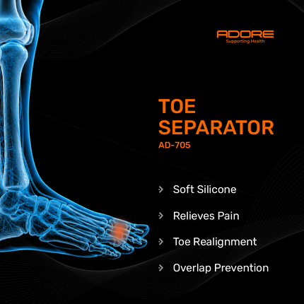 Adore Toe Separator for Bunions, Hallux Valgus, Hammertoes & Plantar Fasciitis | AD-705