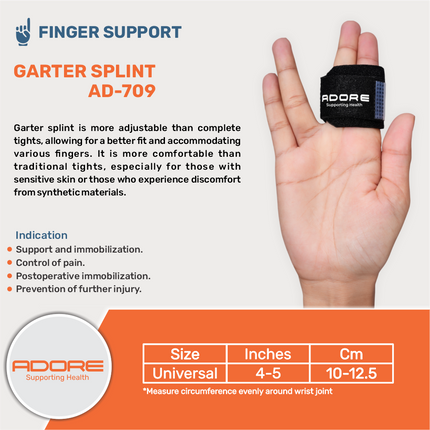 Adore Garter Splint for Finger Immobilisation, Pain Control & Post-Operative Care | AD-709