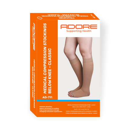 Adore Medical Compression Stocking Below Knee Classic for Venous Disease & Oedema | AD-711