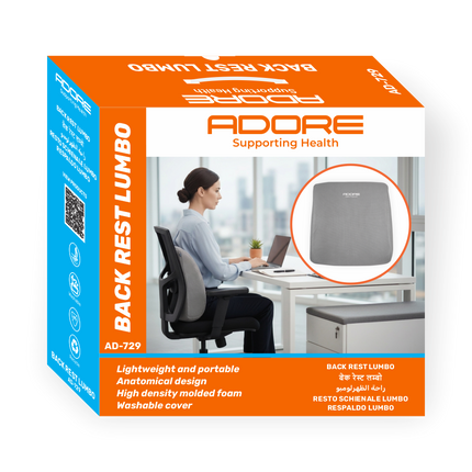 Adore Lumbo Back Rest for Lumbar Support, Posture Improvement & Musculoskeletal Relief | AD-729