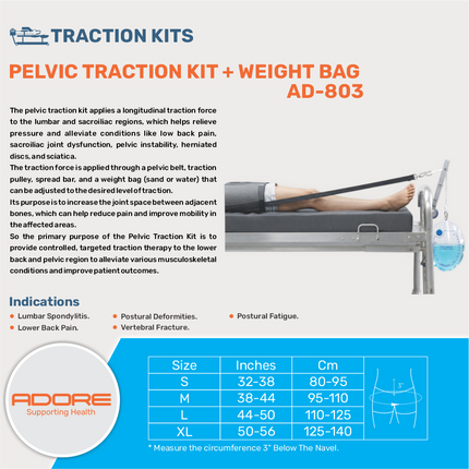 Adore Pelvic Traction Kit for Lumbar Spondylitis, Lower Back Pain & Vertebral Fractures | AD-803