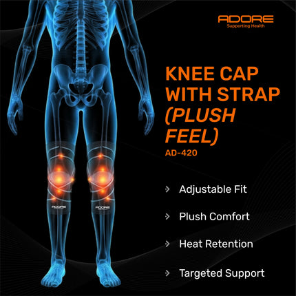 Adore Knee Cap With Strap (Plush Feel) for Patellar Tendonitis & Jumper's Knee | AD-420