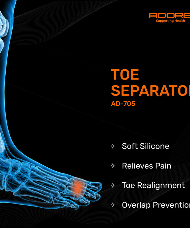 Adore Toe Separator for Bunions, Hallux Valgus, Hammertoes & Plantar Fasciitis | AD-705